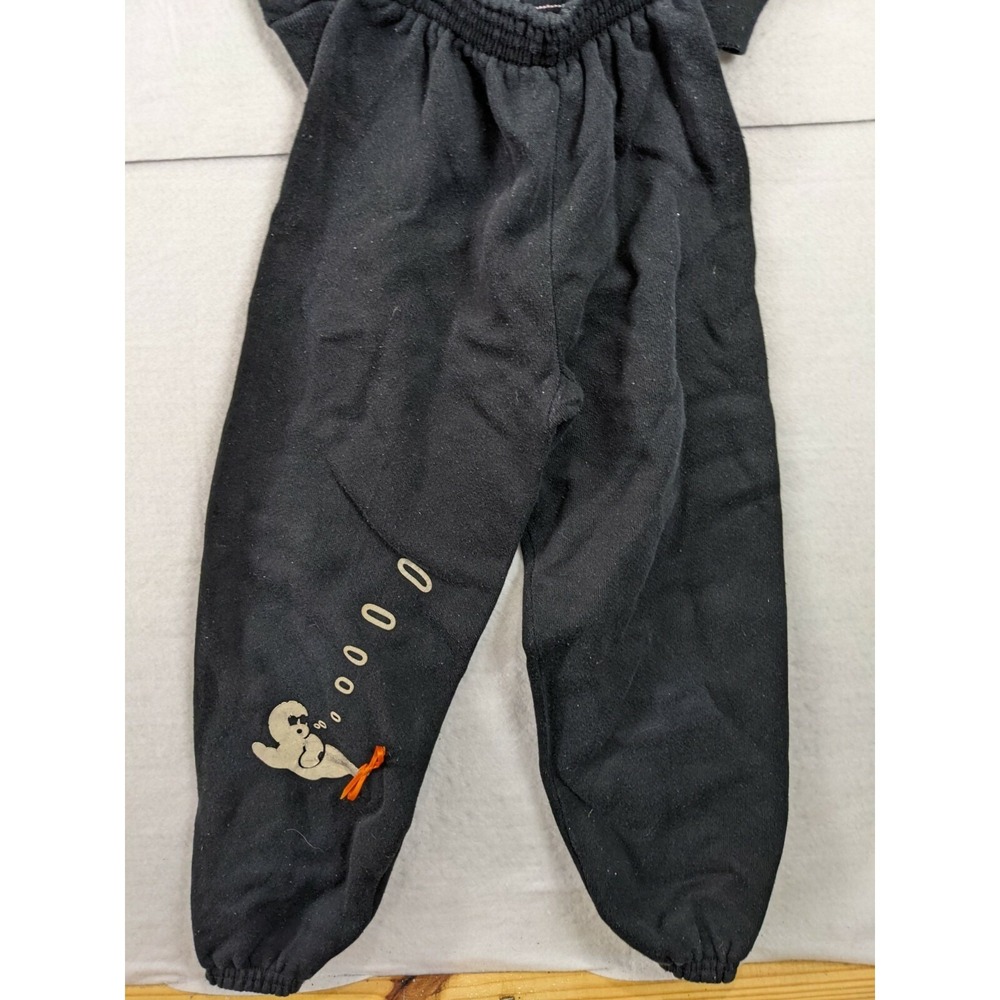 Tultex Halloween Ghost Sweatshirt M 10 / 12 Sweatpants S 6 / 8 Set Black - Picture 4 of 11